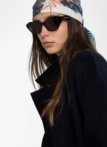 Manteau droit col tailleur en laine mélangée ZADIG&VOLTAIRE Bleu